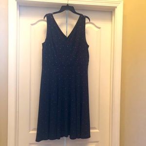 Ann Taylor Navy and polka dot dress